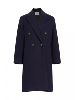 Двубортное пальто из смесовой шерсти , цвет deep caspian Vince