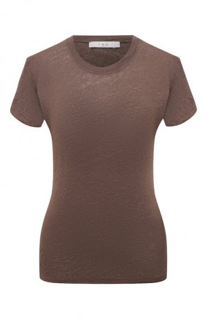 Льняная футболка Iro. Цвет: коричневый