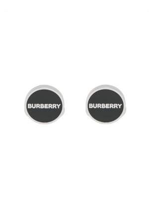 Запонки с логотипом Burberry. Цвет: черный