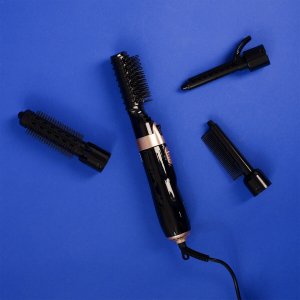 Фен-щетка luazon lfs-02, 1400 вт, 2 скорости, 4 насадки, черная Home