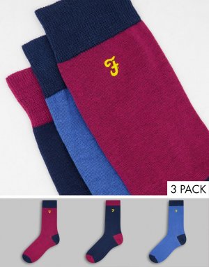 Набор из 3 пар носков разного цвета Merdine-Фиолетовый цвет Farah