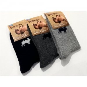 Термо носки теплые мужские, Верблюжья шерсть, размер 41-44 Береза. Цвет: бежевый/серый