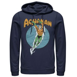 Мужская толстовка для плавания и танцев с Акваменом из комиксов, синий DC Comics