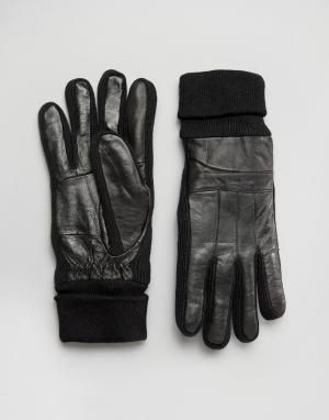 Кожаные перчатки Minimum. Цвет: черный