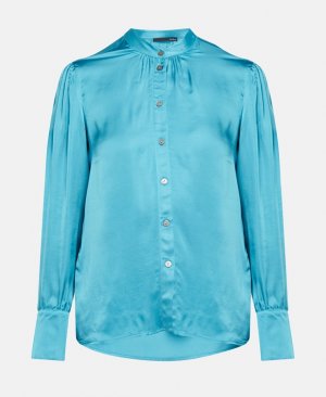 Атласная блузка , светло-синий LeComte