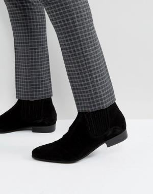 Черные замшевые ботинки челси H By Hudson Zelus. Цвет: черный