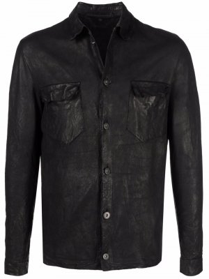Leather shirt jacket Salvatore Santoro. Цвет: черный