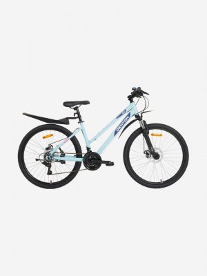 Комплект: велосипед горный женский Aura 2.0 26 с аксессуарами, Голубой Denton. Цвет: голубой