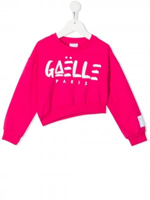 Укороченная толстовка с логотипом Gaelle Paris Kids. Цвет: розовый