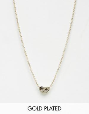 Ожерелье с подвеской-сердечком Me & Zena. Цвет: золотой