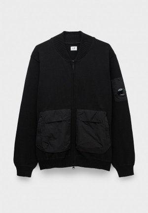 Куртка C.P. Company cotton mixed bomber knit black. Цвет: черный