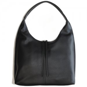 Женская сумка Хобо, большая кожаная шоппер на плечо для документов и ноутбука HENDWIKS. Цвет: черный