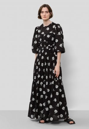 Вечернее платье, двухцветное в цветочек черное Ivy Oak