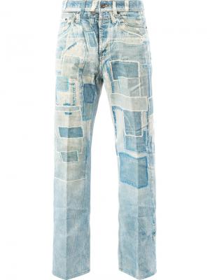 Лоскутные джинсы Dries Van Noten. Цвет: синий