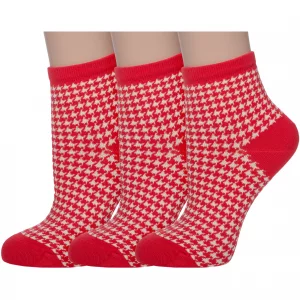 Комплект носков женских 3-FW41 разноцветных 23-25 АКОС. Цвет: красный; бежевый