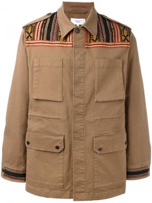 Куртка с вышивкой Fashion Clinic Timeless. Цвет: коричневый