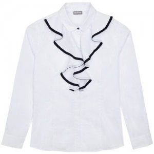 Белая блузка , модель 220GSGC2210, размер 164 Gulliver. Цвет: белый