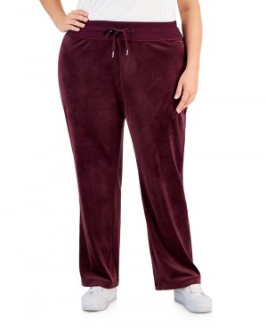 Велюровые широкие брюки больших размеров , красный Calvin Klein