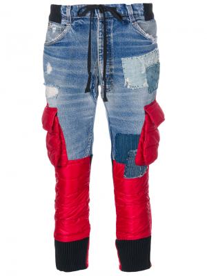 Укороченные джинсы Moncler x Greg Lauren. Цвет: синий