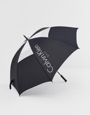 Черный зонт Calvin Klein Golf. Цвет: черный