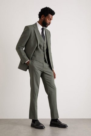 Тонкие костюмные брюки цвета хаки из тонкого твила , Burton