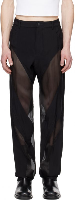 Черные полупрозрачные брюки Mugler