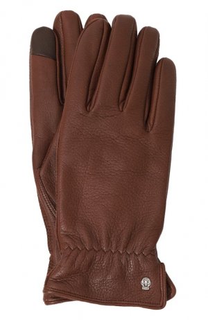 Кожаные перчатки с кашемировой подкладкой Roeckl. Цвет: коричневый
