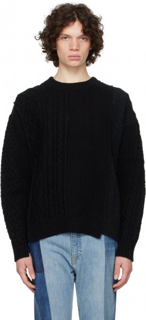 Черный ремейк свитер Kuro
