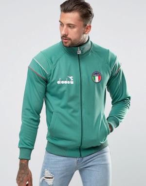 Спортивная куртка с логотипом Italia Diadora. Цвет: зеленый