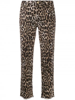 Укороченные джинсы с леопардовым принтом Michael Kors. Цвет: бежевый