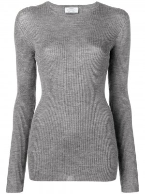 Трикотажный пуловер Prada. Цвет: серый