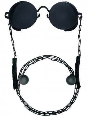 Солнцезащитные очки в круглой оправе из коллаборации с Uma Wang Rigards. Цвет: черный