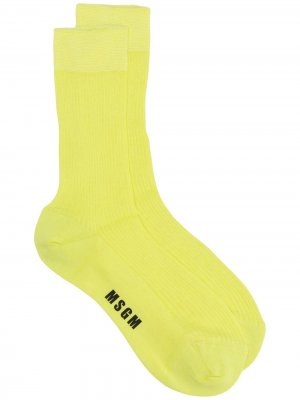 Носки с логотипом MSGM. Цвет: желтый