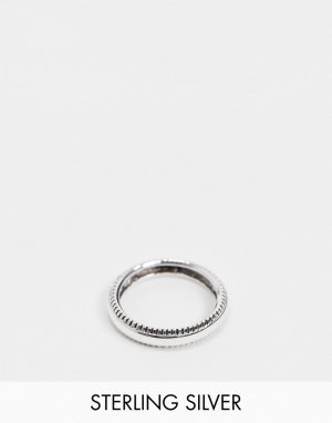 Серебристое кольцо из стерлингового серебра с фактурной отделкой по краю -Серебристый ASOS DESIGN
