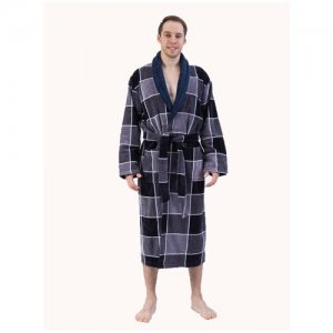 Халат мужской банный VAKKAS-TEKSTILE,халат домашний ,махровый ,мужской Ваккас -текстиль. Цвет: серый/черный