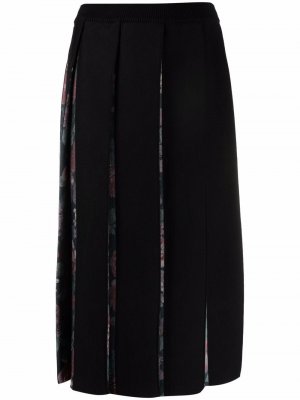 Плиссированная юбка с цветочным принтом Antonio Marras. Цвет: черный