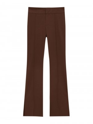 Расклешенные брюки со складками , темно коричневый Pull&Bear