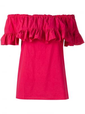 Блузка с рюшами Hache. Цвет: розовый и фиолетовый
