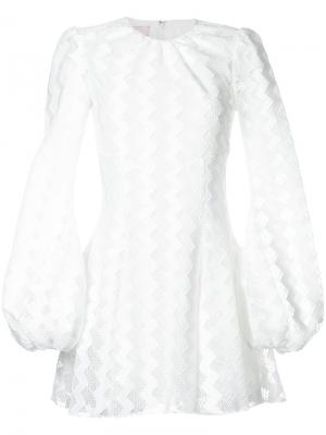 Многослойное платье шифт Giamba. Цвет: белый