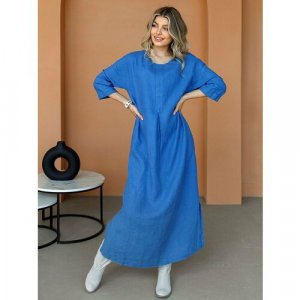 Платье , размер 56-58, синий Kayros. Цвет: синий/васильковый