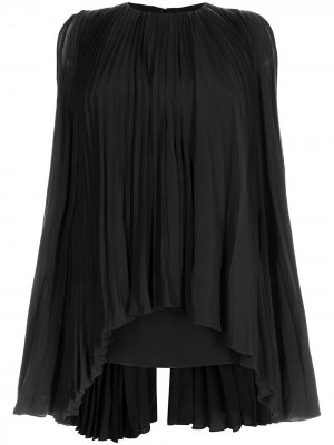 2010s pre-owned pleated silk blouse Christian Dior. Цвет: черный