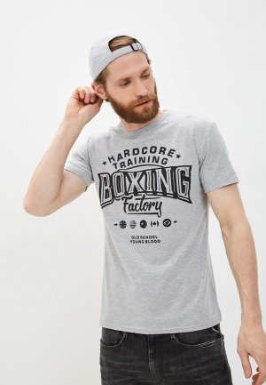 Футболка Hardcore Training Boxing Factory. Цвет: серый