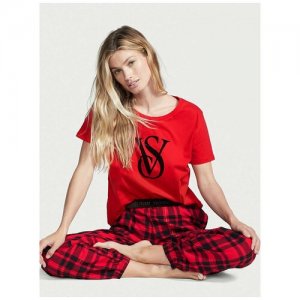 Пижама , размер S, красный Victorias Secret. Цвет: красный