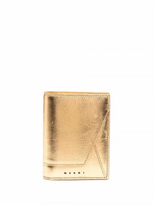 Metallic bi-fold wallet Marni. Цвет: желтый