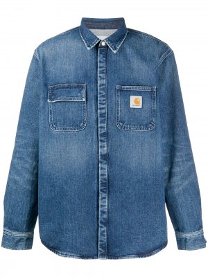 Джинсовая рубашка Salinac с нашивкой-логотипом Carhartt WIP. Цвет: синий