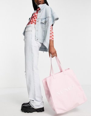 Большая розовая парусиновая сумка-тоут из переработанных материалов -Розовый цвет Nunoo