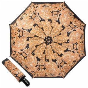 Зонт складной женский Ferre 6009-OC Pattern Gold GF. Цвет: золотистый
