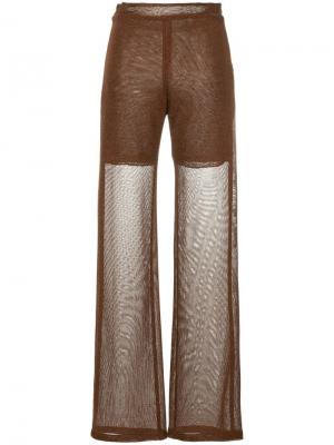 Полупрозрачные брюки Kacey Devlin. Цвет: коричневый
