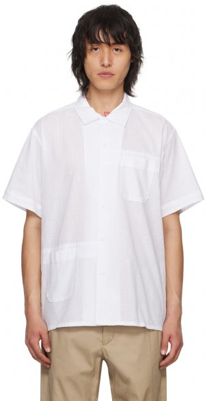 Белая рубашка с накладным карманом Engineered Garments