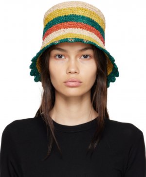 Разноцветная пляжная шляпа из рафии Paco Rabanne